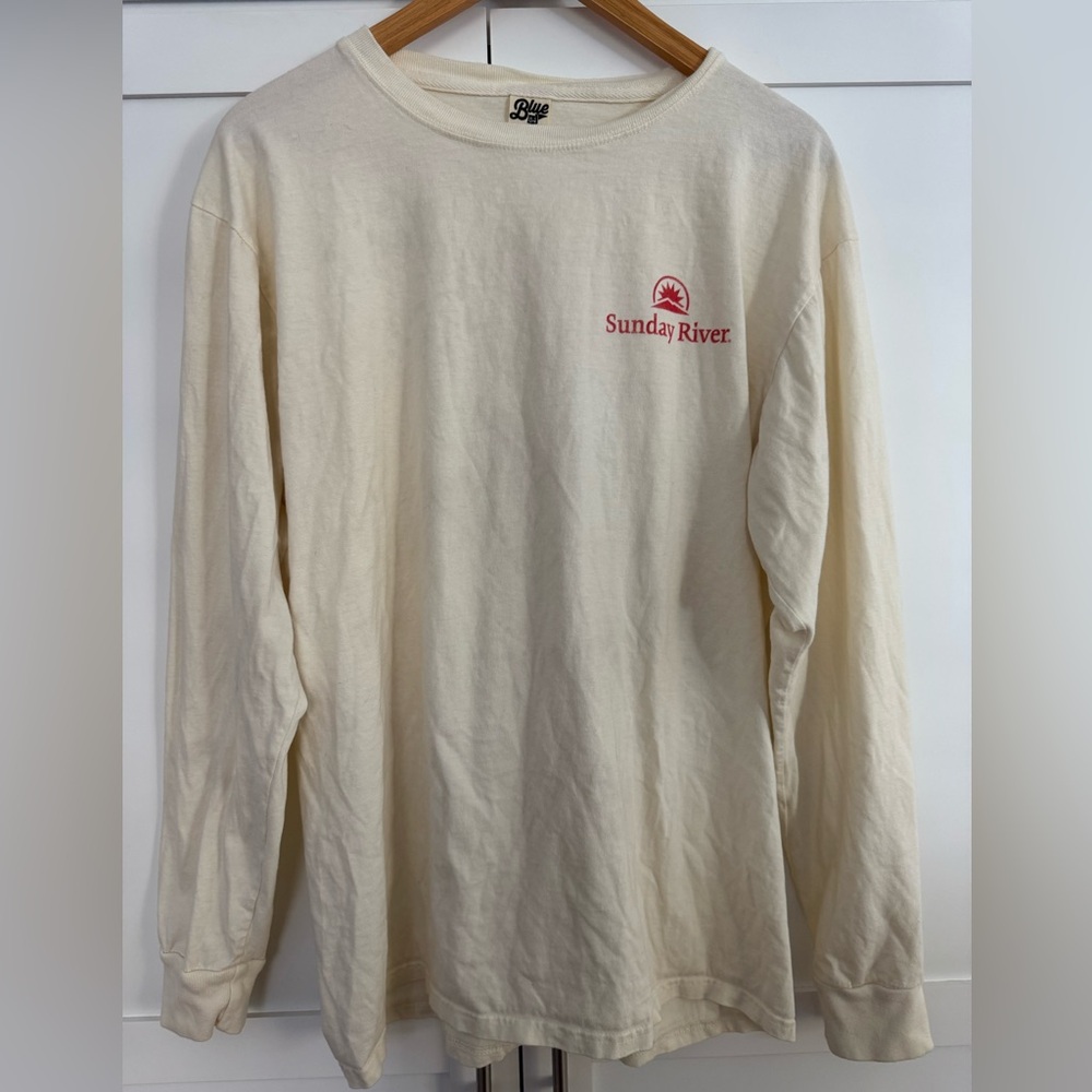 Blue 84 cream Sunday River Crewneck men’s size L